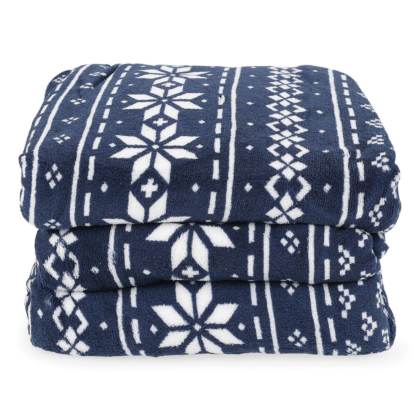 Navy Fairisle Electric Throw