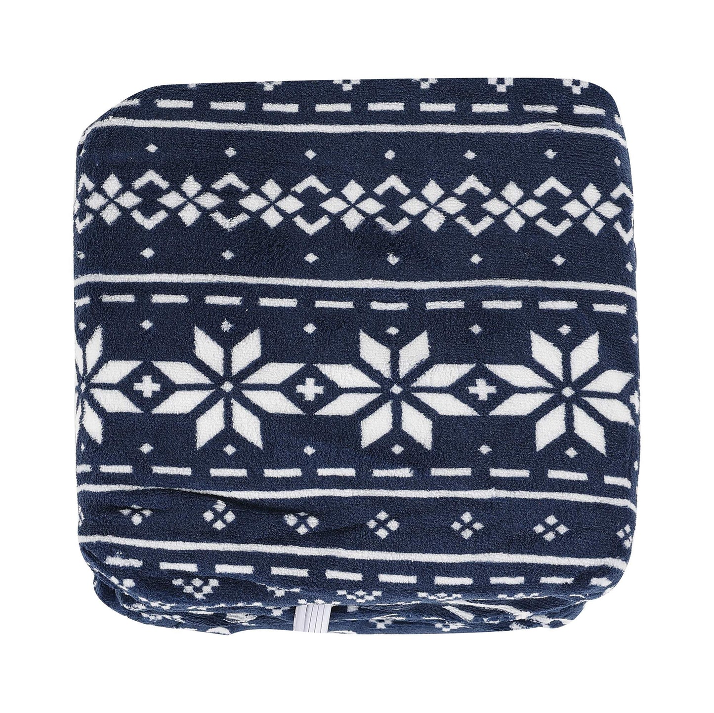 Navy Fairisle Electric Throw