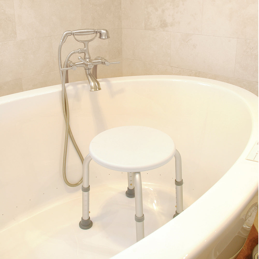 Adjustable Bath and Shower Stool in a bath tub