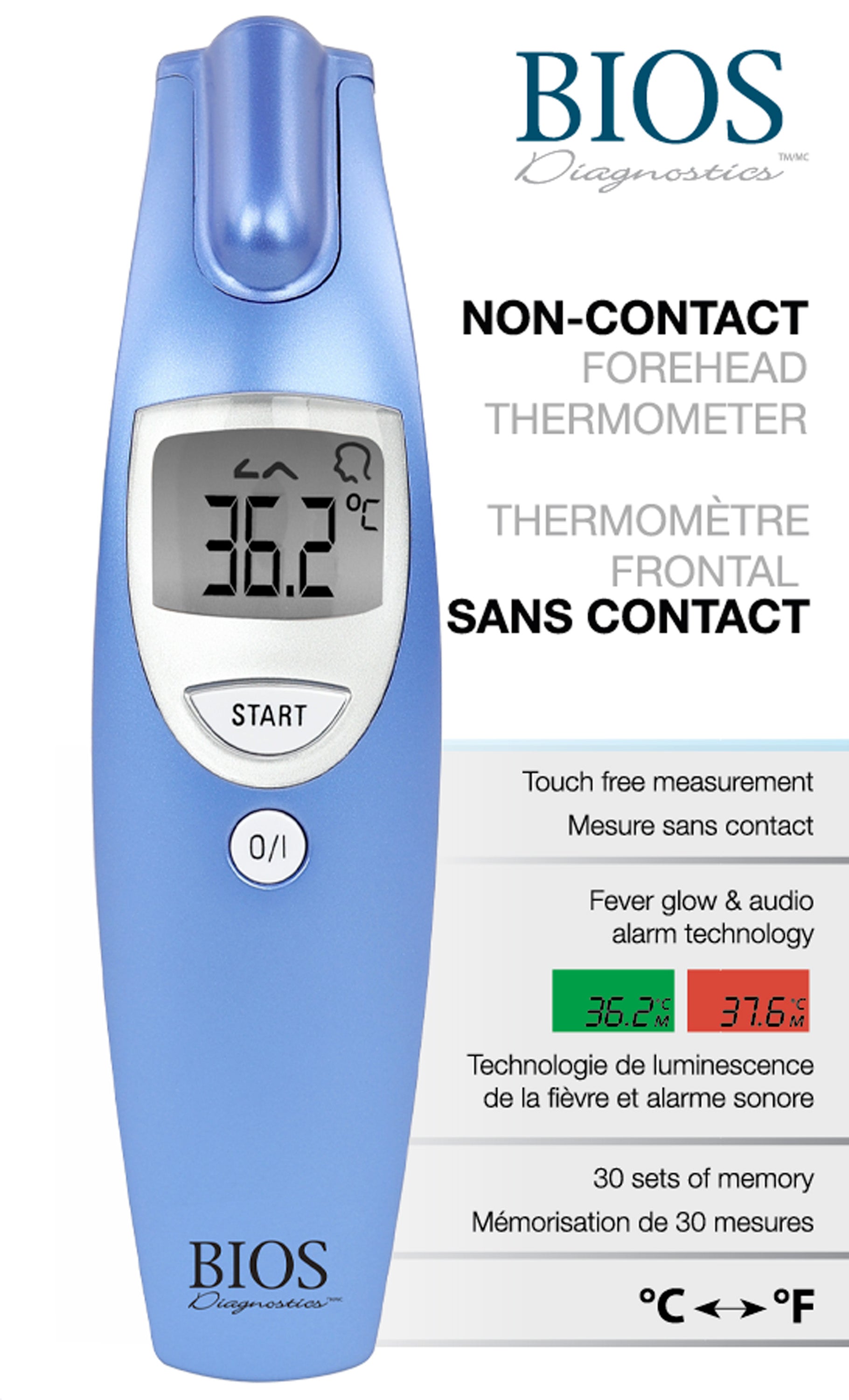non contact forehead thermometer in its packaging
