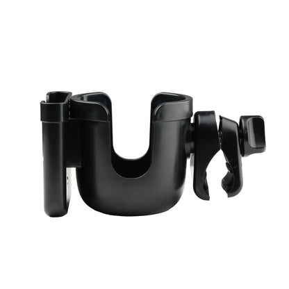 side view of a cup holder showing the cell phone slot and the clip