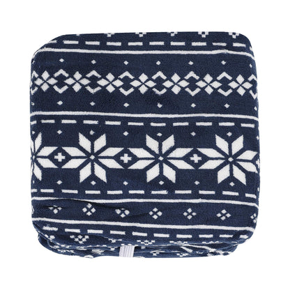 Navy Fairisle Electric Throw