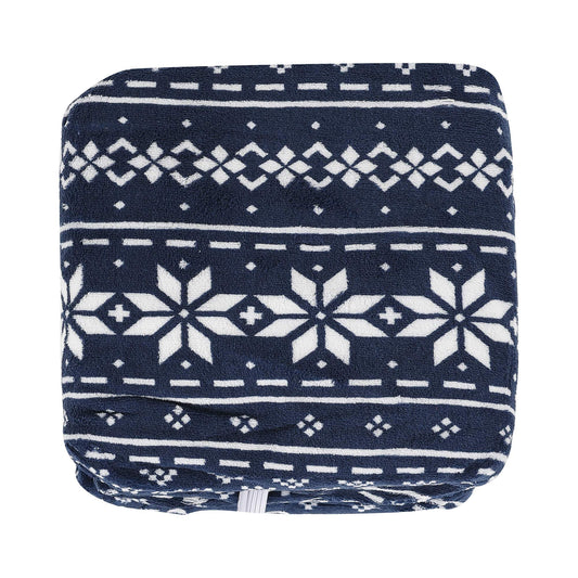 Navy Fairisle Electric Throw