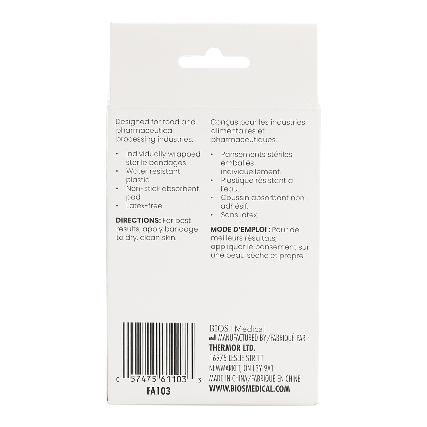 Blue Metal Detectable Plastic Bandages Back Package Image