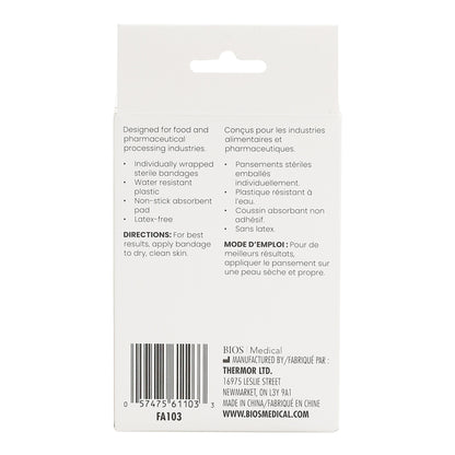 Blue Metal Detectable Plastic Bandages Back Package Image